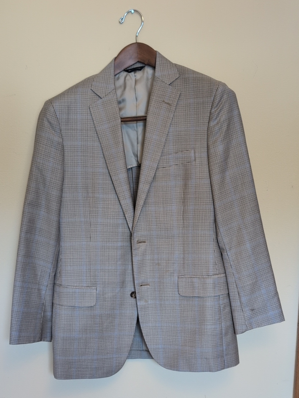 Brookes Brothers 38R Men's Gray Glen Plaid Full Canvas Blazer Fitzgerald